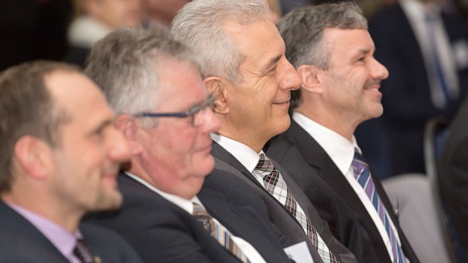 Lutz Berger und Ministerpräsident Tillich bei der Eröffnungsveranstaltung des digades Fertigungszentrums 2014