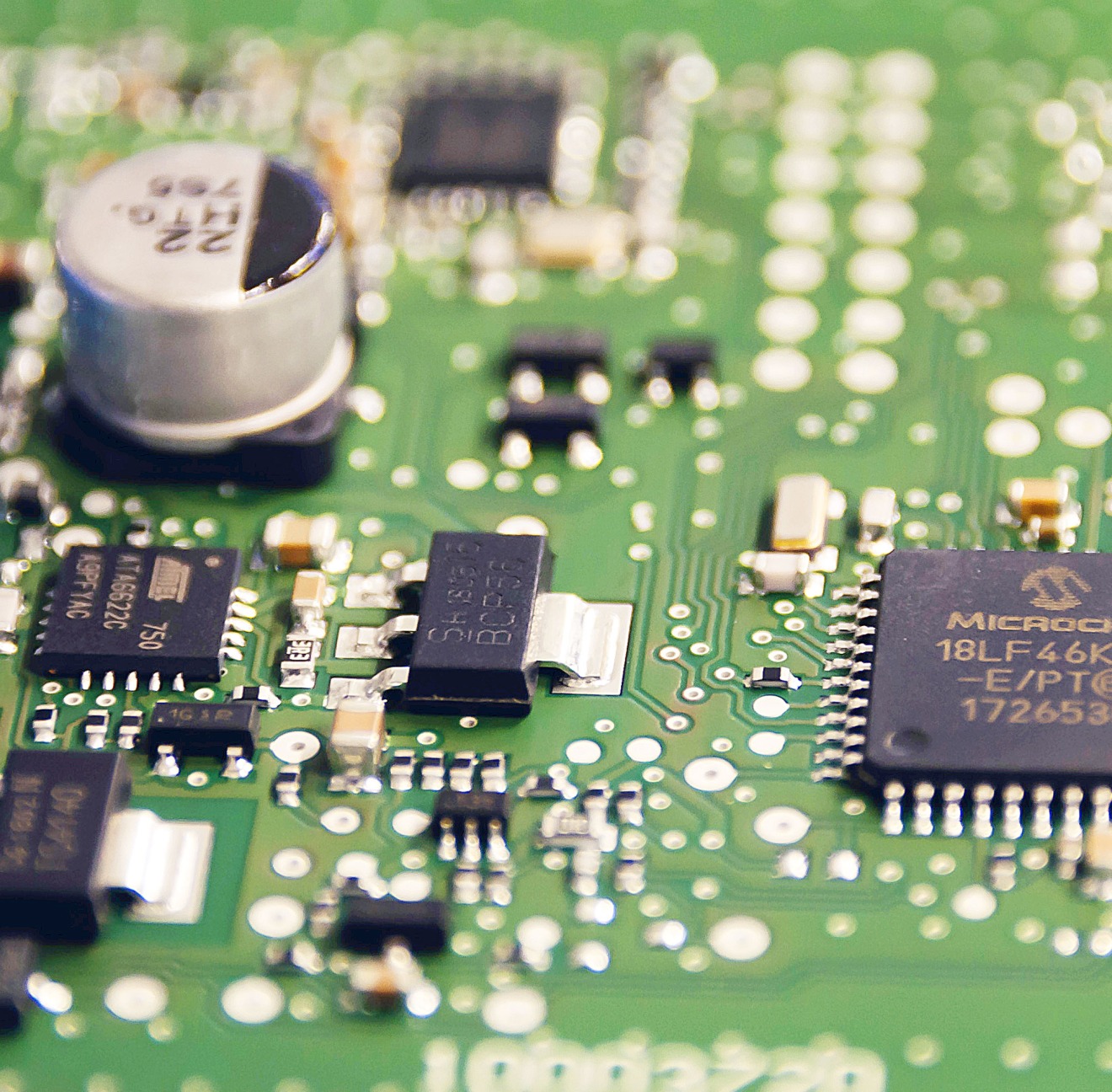 circuit board in detail view