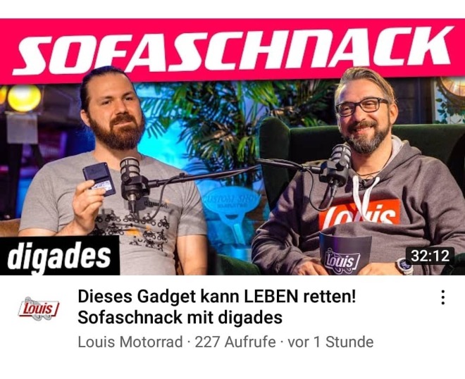 digades Geschäftsführer Tim Berger beim "Sofaschnack" im Gespräch mit Moderator Marco Dold dguard beim "Sofaschnack" unseres Vertriebspartners Detlev Louis