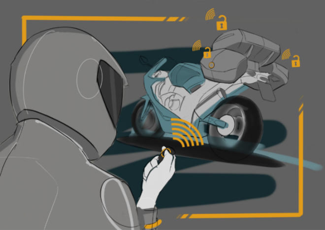 Bluetooth lock - example of application field: central locking of motorbike cases