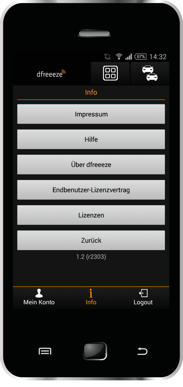 dfreeeze App - Settings