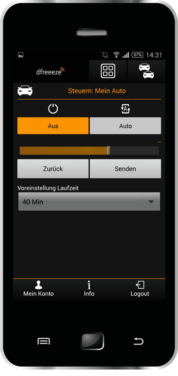 dfreeeze App - Control