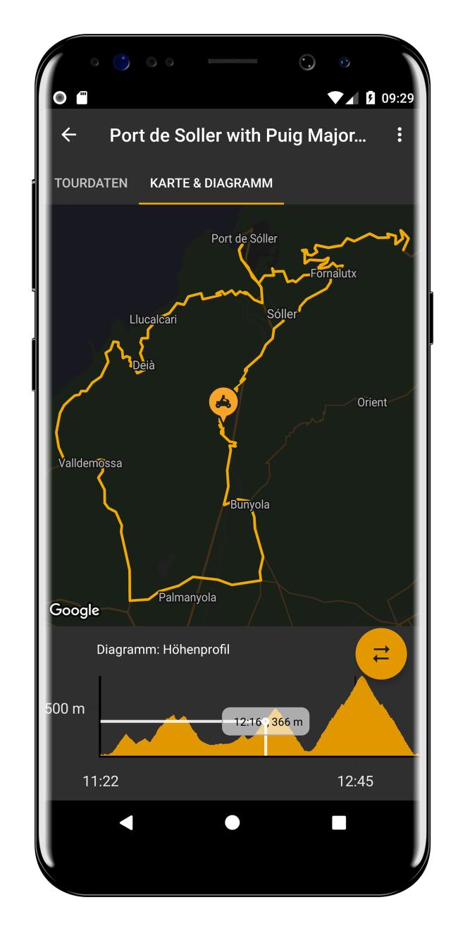 dguard App touring roadbook map