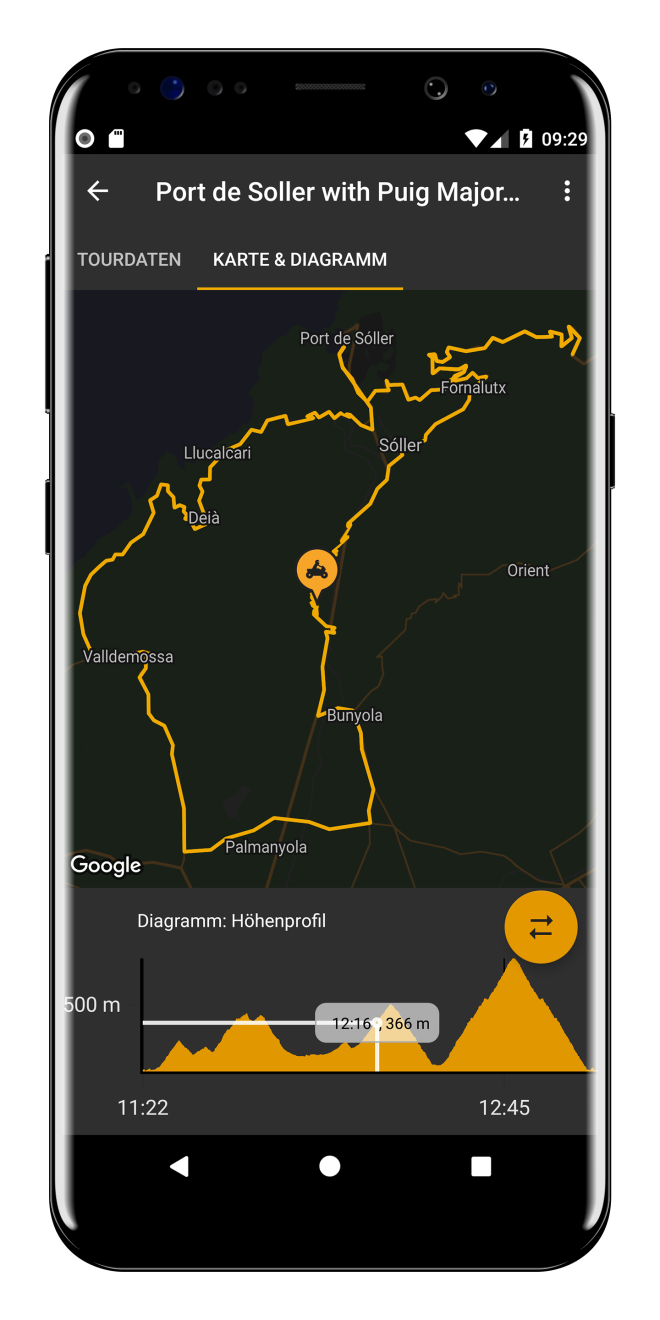 dguard App Tourentagebuch Karte