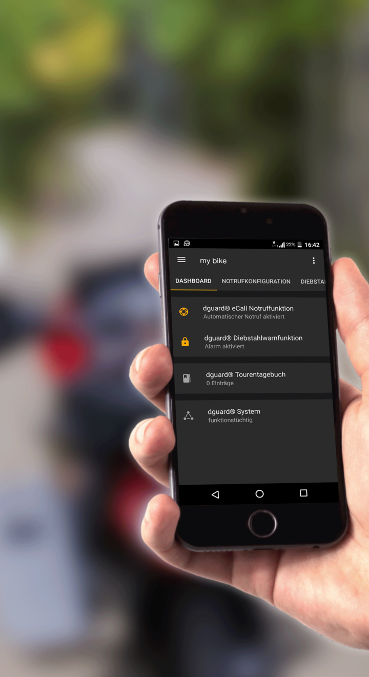 dguard App vor Motorrad